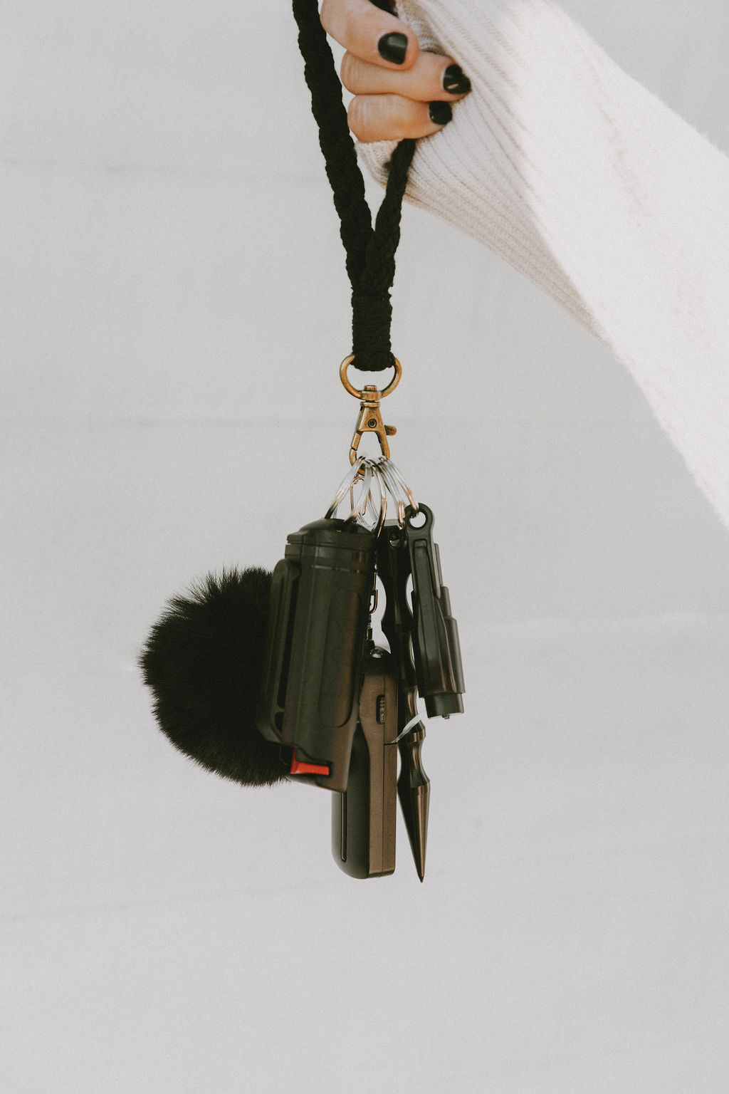 Blackout Macramé Safety Keychain