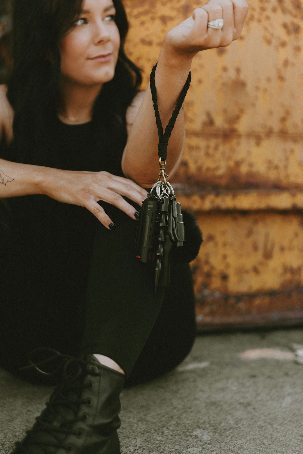 Blackout Macramé Safety Keychain