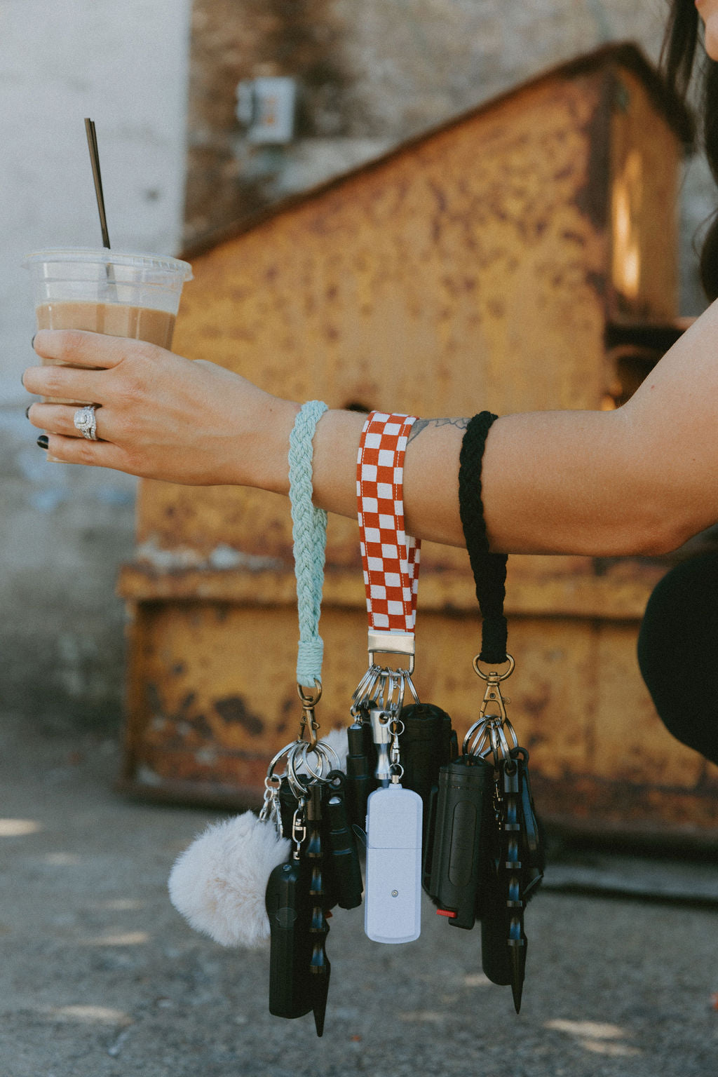 Sea Glass Macramé Safety Keychain