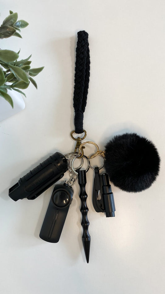 Blackout Macramé Safety Keychain