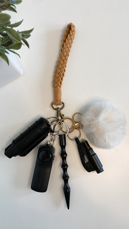 Fawn Macramé Safety Keychain