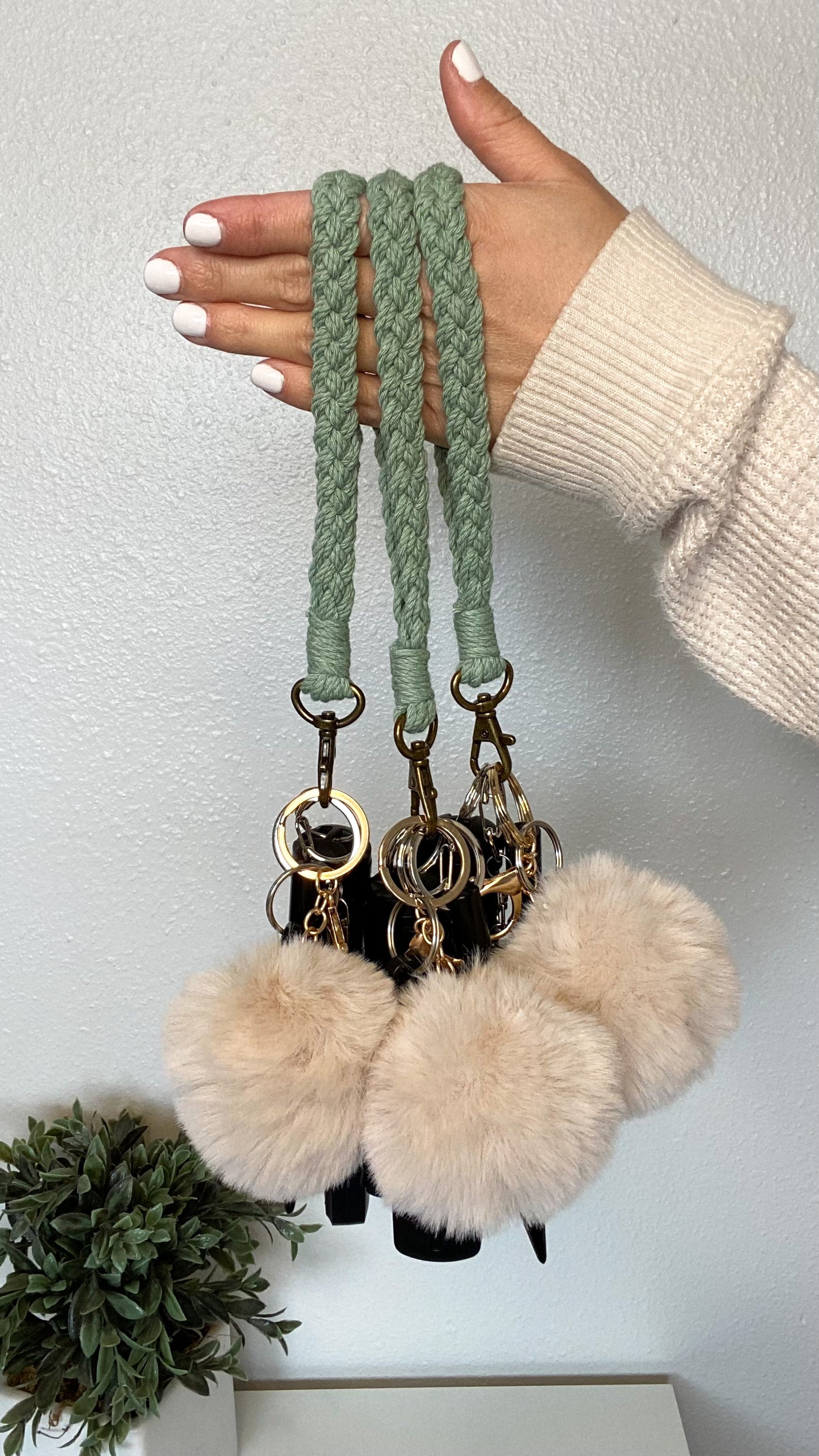 Sea Glass Macramé Safety Keychain