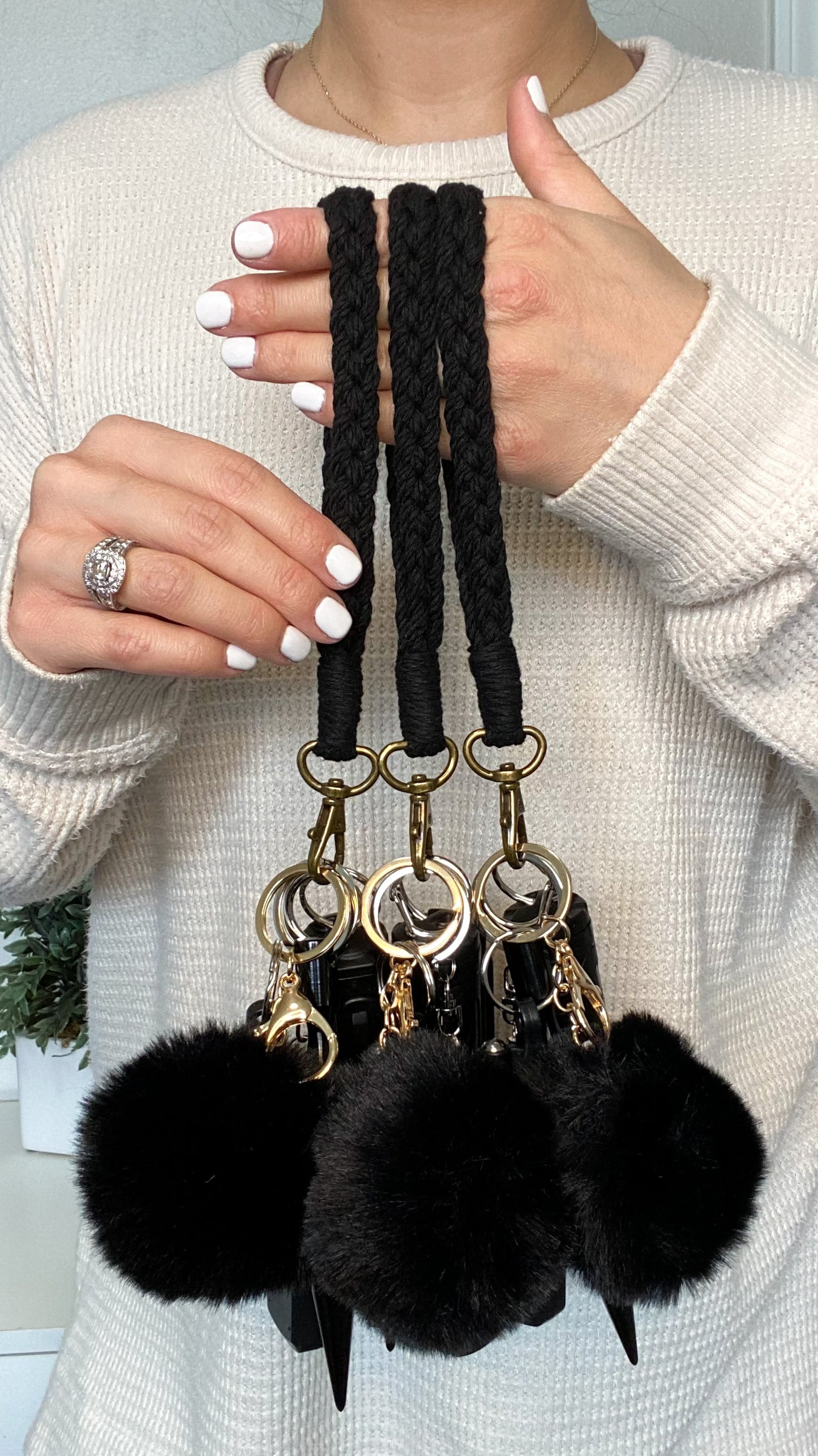 Blackout Macramé Safety Keychain