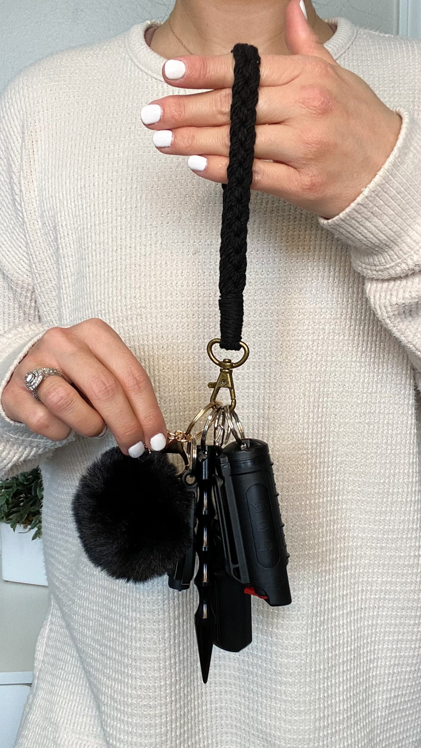 Blackout Macramé Safety Keychain